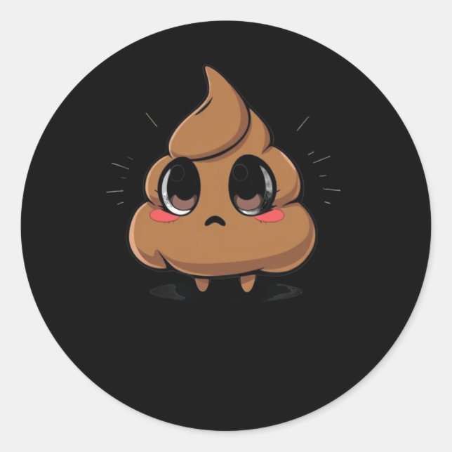 Poop Emoji Chibi Sticker  (Front)