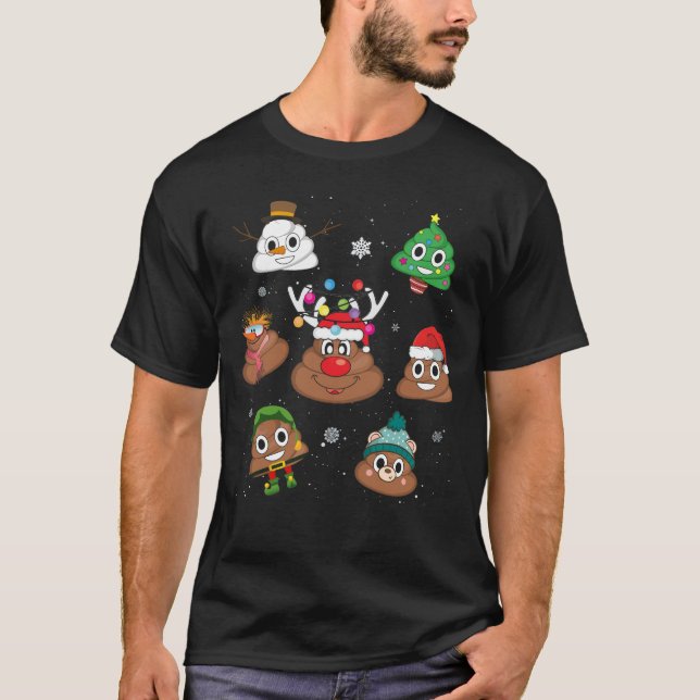 Poop Emoji Christmas Pajama T-Shirt (Front)