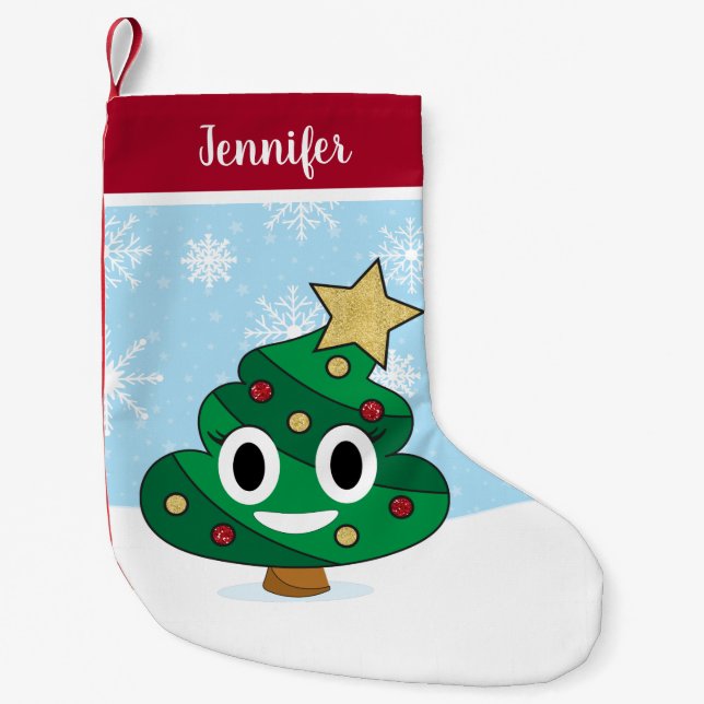 Poop Emoji Christmas Stocking (Front)