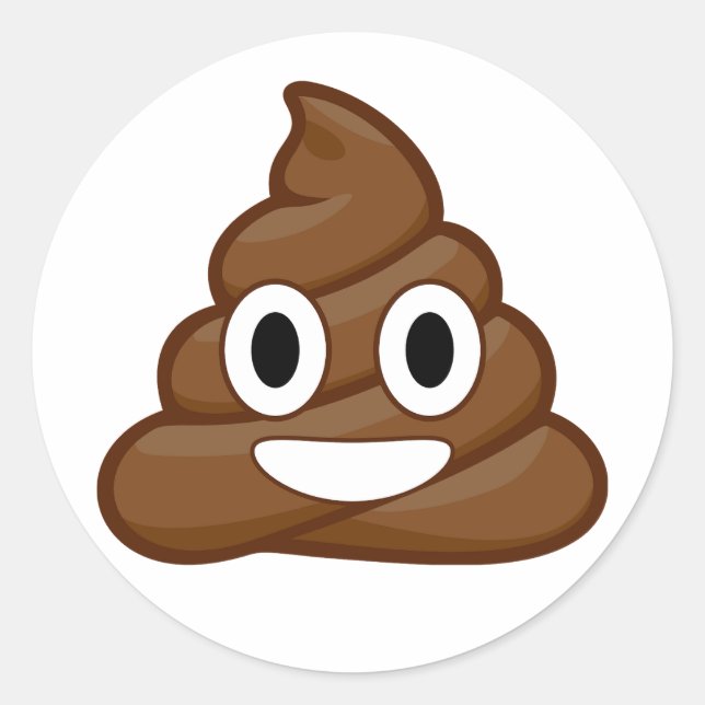 poop emoji classic round sticker (Front)