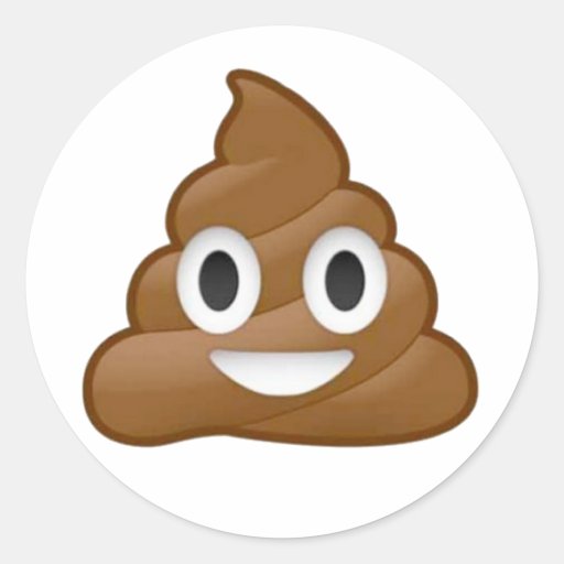 Image of Poop emoji Classic Round Sticker