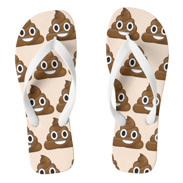 Poop emoji flip flops (Footbed)