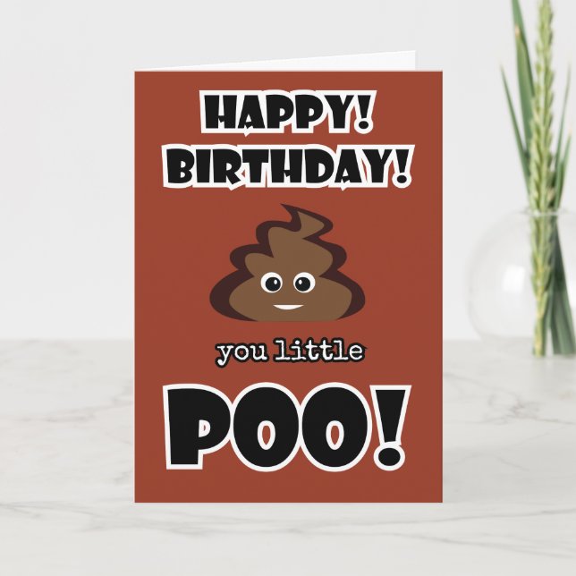 POOP emoji kids birthday party Card (Front)
