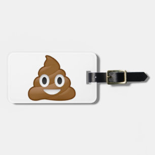 Poop emoji luggage tag