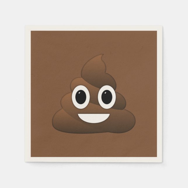 Poop Emoji Paper Napkins, Standard Cocktail Napkin (Front)