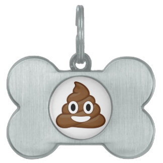 poop emoji pet ID tag