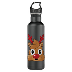 Poop Emoji Reindeer Christmas 710 Ml Water Bottle