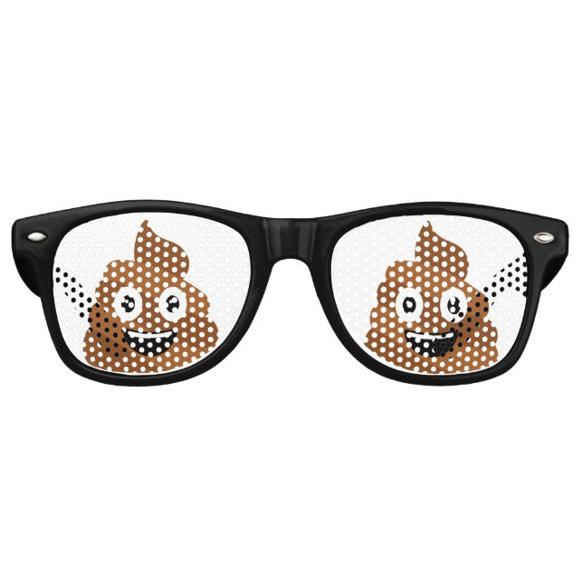Poop Emoji  Retro Sunglasses (Front)