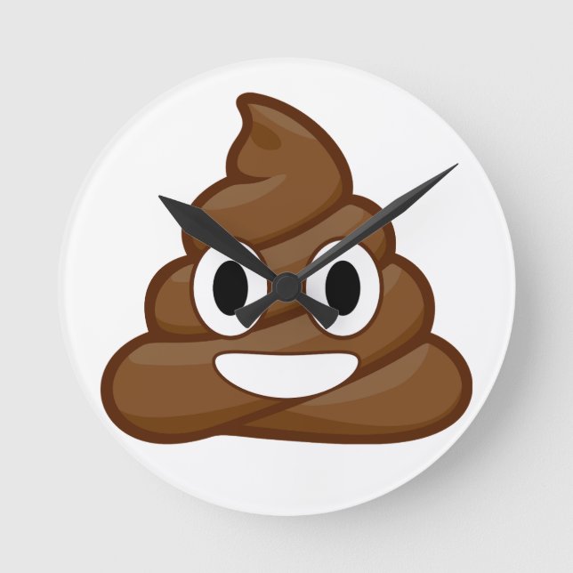 poop emoji round clock (Front)