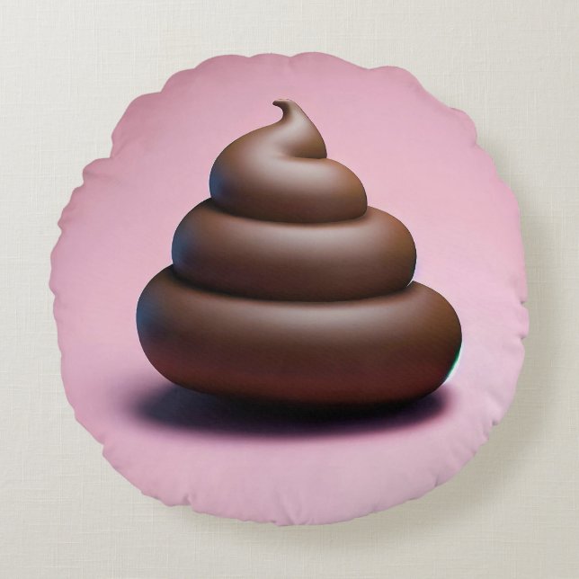 Poop Emoji Round Cushion (Front)