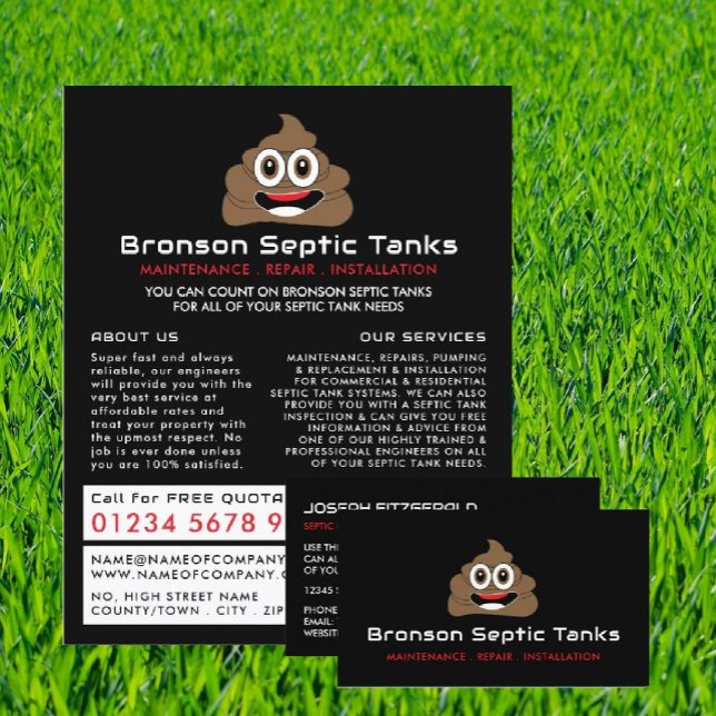 Poop Emoji, Septic Company, Septic Engineer Advert Flyer (Creator Uploaded)