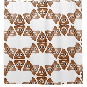 poop emoji shower curtain bathroom
