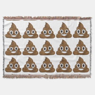 Poop emoji throw blanket