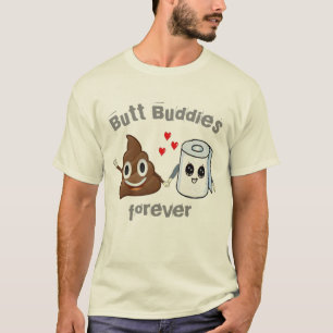 poop emoji toilet paper butt buddies funny joke T-Shirt
