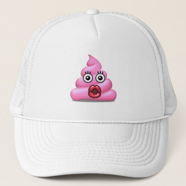 poop emoji trucker hat (Front)