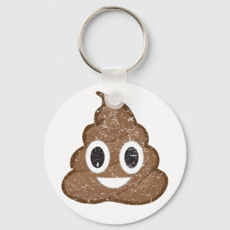 Poop emoji vintage key ring