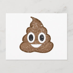 Poop emoji vintage postcard