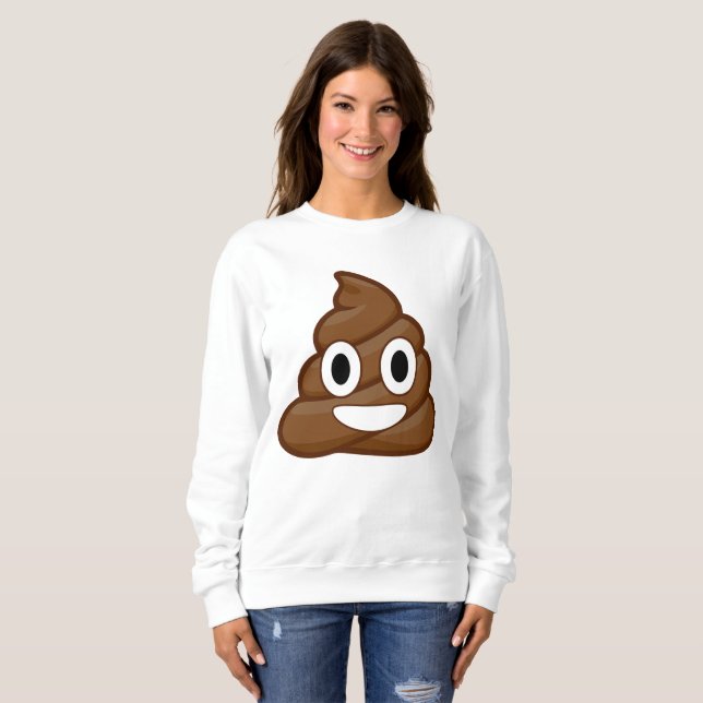 poop emoji womens sweatshirt (Front Full)