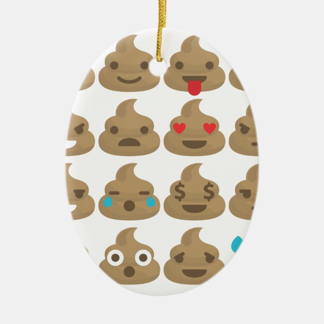 poop emojis ceramic tree decoration (Front)
