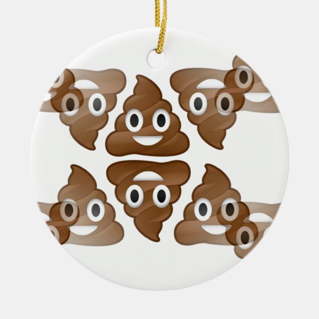 poop emojis ceramic tree decoration (Front)