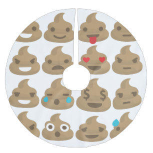 poop emojis christmas tree skirt xmas