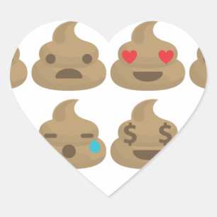 poop emojis heart sticker