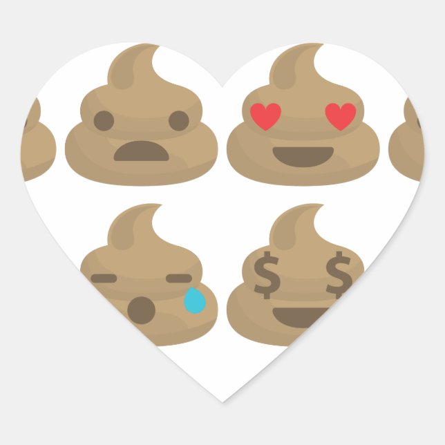 poop emojis heart sticker (Front)