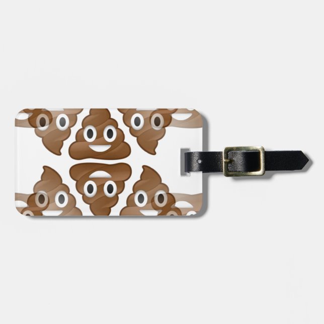 poop emojis luggage tag (Front Horizontal)