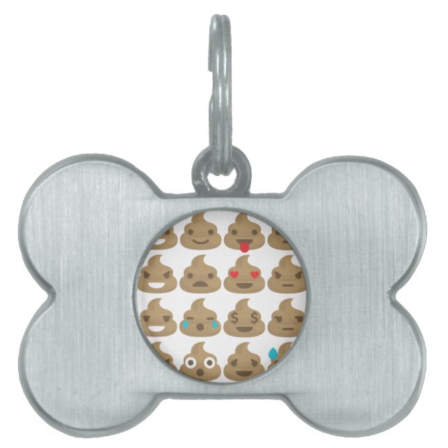 poop emojis pet name tag (Front)