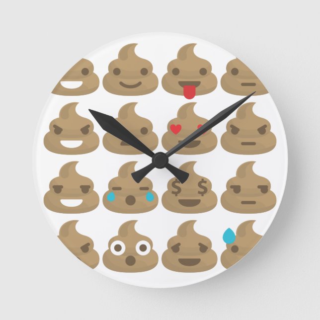 poop emojis round clock (Front)