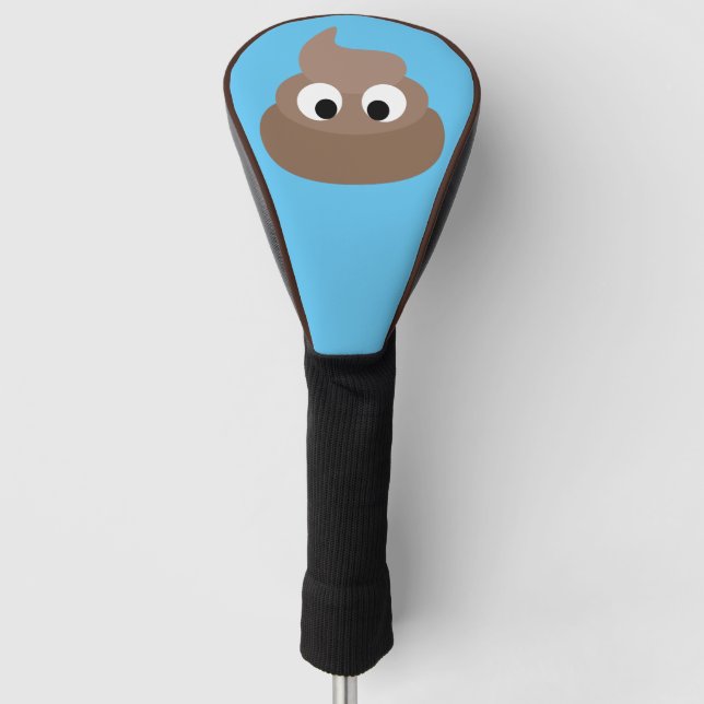 POOP EMOTICON FUNNY GOLF DRIVER COVER (Front)