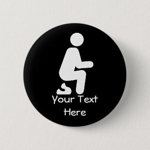 POOP Funny Customise Joke 6 Cm Round Badge