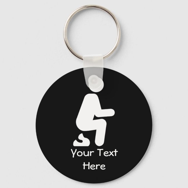 POOP Funny Customise Joke Key Ring (Front)