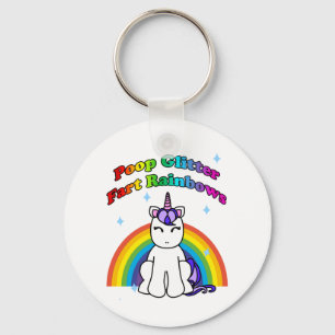 Poop Glitter Fart Rainbows Key Ring