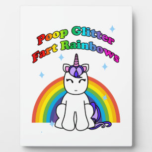Poop Glitter Fart Rainbows Plaque