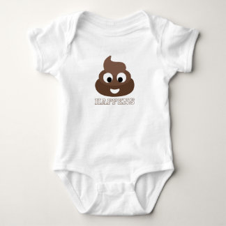 Poop Happens Emoji Baby Bodysuit
