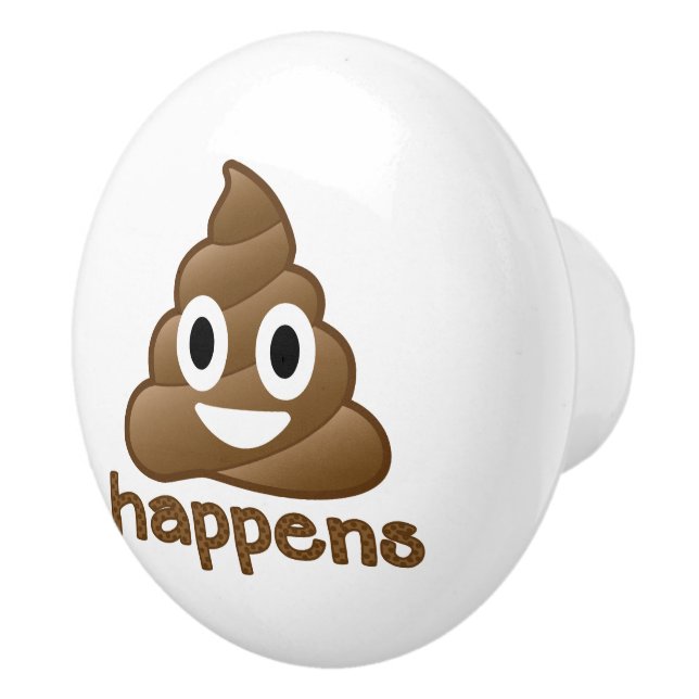 Poop Happens Emoji Ceramic Knob (Right)