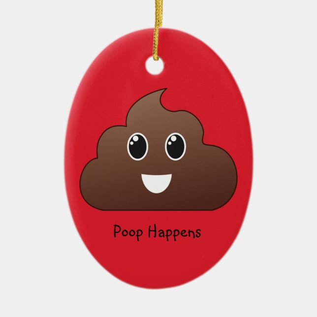 Poop Happens Emoji Ornament (Front)