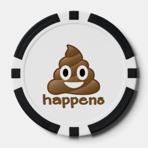 Poop Happens Emoji Poker Chips