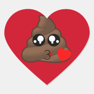 Poop Heart Love Emoji Heart Sticker
