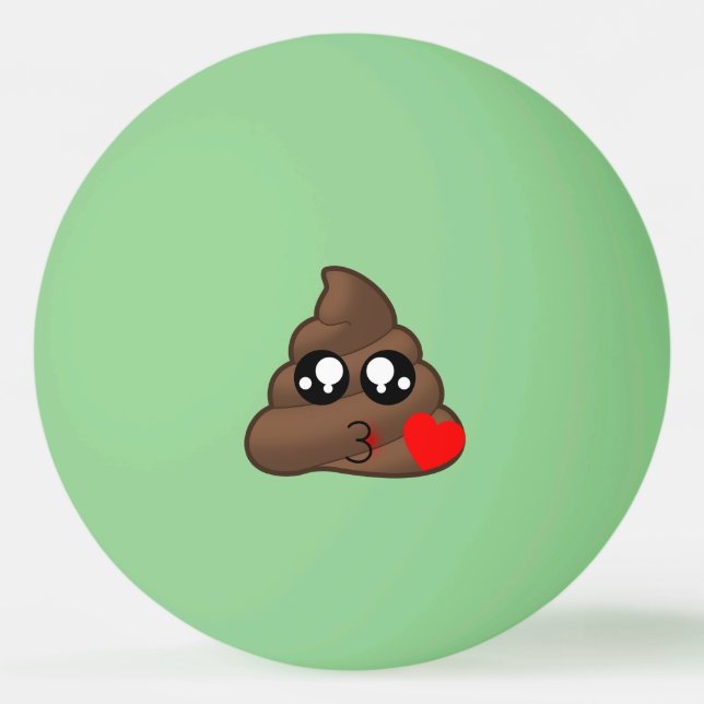 Poop Heart Love Emoji Ping Pong Ball (Front)