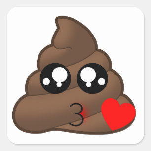 Poop Heart Love Emoji Square Sticker