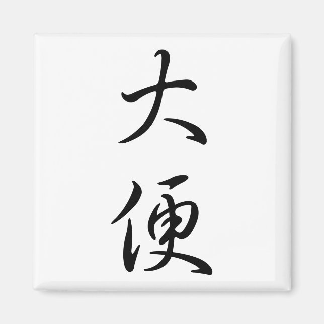 "Poop" Humorous Chinese Word Calligraphy Joke Gag Magnet (Front)