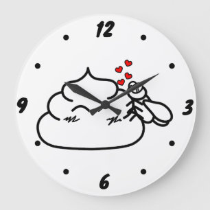 Poop in Love - Brootsch the PooPoo Large Clock