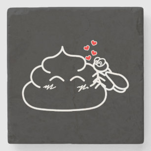 Poop in Love - Brootsch the PooPoo Stone Coaster