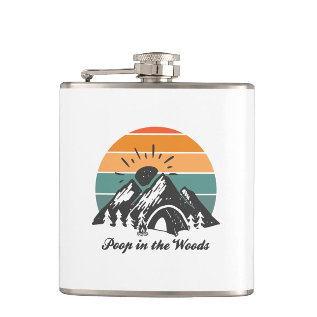 Poop In The Woods Hip Flask (Front)
