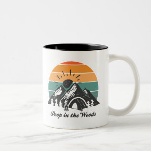 Poop In The Woods Two-Tone Coffee Mug