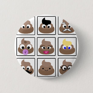 Poop Many Faces 6 Cm Round Badge