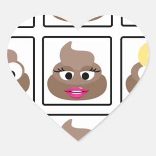 Poop Many Faces Heart Sticker
