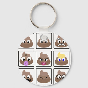 Poop Many Faces Key Ring